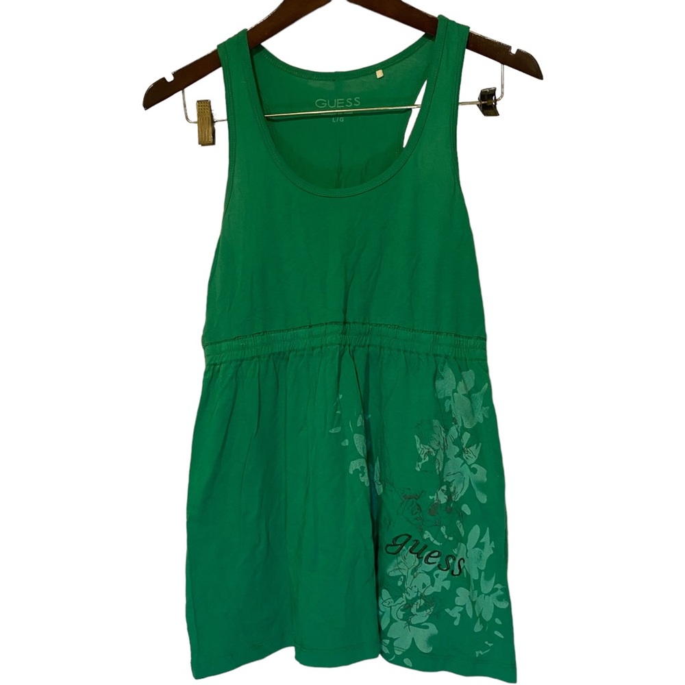 2for$20 NWT Guess Emerald Green Tank Top Empire Waist. Size Large.